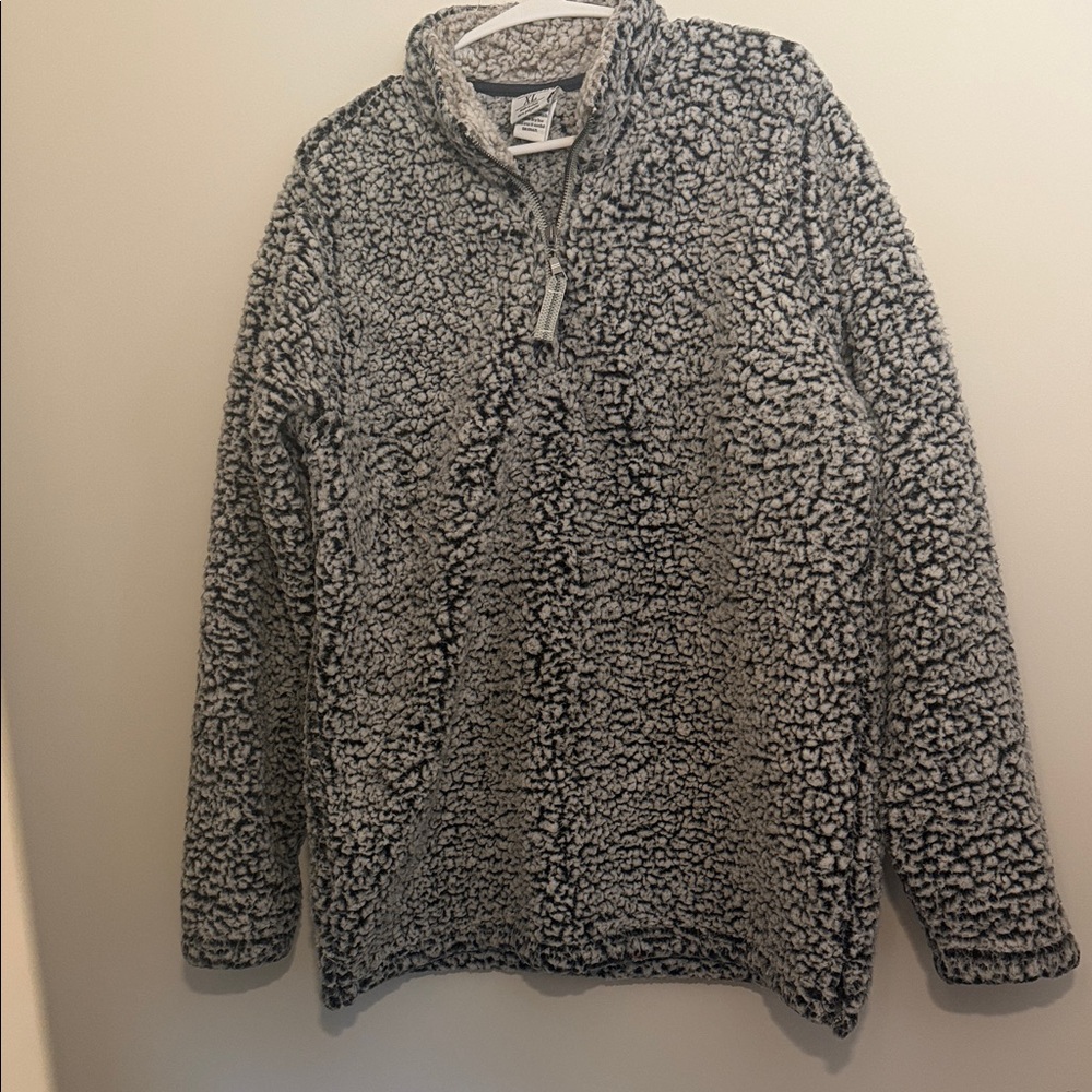 J. America Black and White Zip-Up Sweater